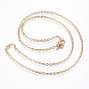 Ion Plating(IP) 304 Stainless Steel Cable Chain Necklaces NJEW-K090-01G-1