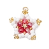 Glass Seed Beaded Star Pendants PALLOY-MZ00541-03-1