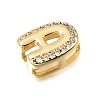 Brass Micro Pave Clear Cubic Zirconia Initial Spacer Bars KK-E802-34G-A-2