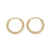 Brass Textured Hoop Earrings LS-EJEW-F378-03B-G-2