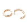 Brass Clear Cubic Zirconia Ring Hoop Earrings EJEW-M025-01G-2