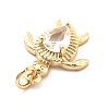 Rack Plating Brass with Cubic Zirconia Pendants KK-Q017-01B-G-2