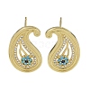 Rack Plating Brass With Cubic Zirconia Stud Earrings EJEW-U006-01G-1