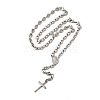 202 Stainless Steel Rosary Bead Necklaces STAS-A100-09P-2