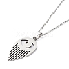 Non-Tarnish 201 Stainless Steel Eye Pendant Necklace with Cable Chains NJEW-Q317-01P-2