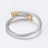 304 Stainless Steel Torque Bangles BJEW-G584-18-2