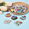 24Pcs 12 Styles Wood Pendants WOOD-FS0001-39-9