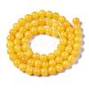 Natural Dyed Yellow Jade Gemstone Bead Strands G-R271-6mm-Y07-3