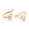 Brass Micro Pave Cubic Zirconia Charms KK-N263-97G-V-2