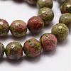 Natural Unakite Beads Strands G-D840-45-6mm-3