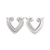 Brass Pave Clear Cubic Zirconia Pendants KK-E068-VC476-1