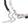 2Pcs 2 Style Alloy Enamel Yin Yang Metching Pendant Necklaces Set NJEW-JN04175-02-6