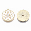 Brass Micro Pave Clear Cubic Zirconia Pendants KK-R126-30-NF-2