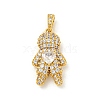 Rack Plating Brass Clear Cubic Zirconia Pendants KK-P277-38G-01-1