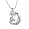 Tarnish Resistant 316L Surgical Stainless Steel Moon with Pet Urn Ashes Pendant Necklace BOTT-PW0005-20B-1