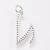 Brass Micro Pave Cubic Zirconia Letter Pendants ZIRC-A010-V02-2