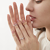  4Pcs 4 Styles Brass Finger Nail Tip Claw Rings MRMJ-NB0001-23-5