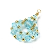 Imitation Austrian Crystal Beads with Eco-Friendly Copper Wire and Brass Beads Pendants PALLOY-JF03285-03-3