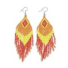 Glass Seed Braided Rhombus with Tassel Chandelier Earrings EJEW-H084-08P-1