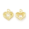 Rack Plating Brass Micro Pave Clear Cubic Zirconia Charms KK-C011-39G-1