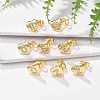 Rack Plating Brass Micro Pave Clear Cubic Zirconia Stud Earrings EJEW-K299-01G-3