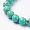 Synthetic Turquoise Beaded Stretch Bracelet BJEW-P208-04-12mm-2