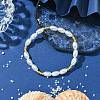 ABS Plastic Imitation Pearl Rice Beaded Stretch Bracelets for Women BJEW-JB10577-2