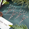 ANATTASOUL 4Pcs 2 Style Titanium Steel Skeleton Skull Dangle Hoop Earrings for Women EJEW-AN0002-52-7