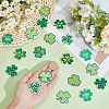 32Pcs 8 Styles Clover Computerized Embroidery Polyester Iron on/Sew on Patches PATC-CY0001-57-3