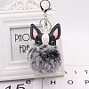 Imitation Rabbit Fur Furry Pom-Pom Keychain for Women PW-WG97950-16-1