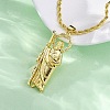 Brass Micro Pave Clear Cubic Zirconia Saint Jude Pendant Necklaces NJEW-C071-01A-G-1