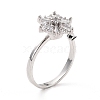 Snowflake Rotatable Open Ring for Women RJEW-M139-06P-1