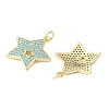 Brass Micro Pave Sky Blue Cubic Zirconia Pendants CU-CBA6938-05G-04-2