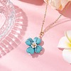 Natural & Synthetic Mixed Gemstone Clover Shamrock Pendant Necklaces NJEW-JN05170-5