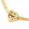 Heart 304 Stainless Steel Micro Pave Cubic Zirconia Pendant Necklaces NJEW-F285-03-4