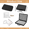 70-Slot Rectangle Aluminium Alloy Covered with Velvet Jewelry Organizer Handled Display Cases CON-WH0089-193B-2