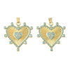 Brass Micro Pave Sky Blue Cubic Zirconia Pendants CU-CBA6938-07G-04-1