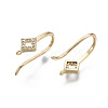 Brass Micro Pave Cubic Zirconia Earring Hooks X-KK-T063-018-NF-2