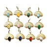 304 Stainless Steel Pave Gemstone Pendants STAS-Q337-12G-1