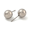 Tarnish Resistant 304 Stainless Steel with 201 Stainless Steel Smooth Round Ball Stud Earring Findings STAS-O004-08G-P-2