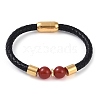 10.5mm Round Natural Carnelian Bead Bracelets BJEW-A009-07G-01-1