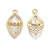 Brass Micro Pave Clear Cubic Zirconia Pendants ZIRC-T015-005G-NF-3