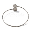 304 Stainless Steel Cuff Blank Bangle Bases with Round Tray STAS-Z088-03A-P-3