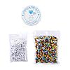 100Pcs Cube with Letter Opaque Acrylic Beads DIY-YW0002-45-7