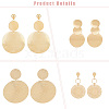 ANATTASOUL 4 Pairs 4 Style Alloy Flat Round Dangle Stud Dangle Earrings for Women EJEW-AN0003-91-3