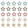 SUPERFINDINGS 50Pcs 5 Style Alloy Crystal Rhinestone Pendants FIND-FH0007-71-1