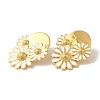 Rack Plating Flower Brass Enamel Stud Earrings EJEW-B062-34G-2