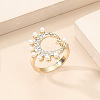 Elegant and Stylish Alloy Rhinestone Moon Star Cuff Rings YA4622-1