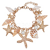 Trendy Shell Charm Bracelets BJEW-PH0002-01-WH-1