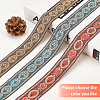   3 Rolls 3 Colors Ethnic Style Embroidery Polyester Ribbons OCOR-PH0001-22-3